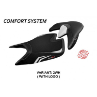 HOUSSE DE SELLE COMPATIBLE APRILIA TUONO V4 (21-22) MODÈLE ZUERA SPECIAL COLOR U - Couleur : BLANC, Type : CONFORT, Logo : AVEC LOGO