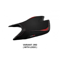 HOUSSE DE SELLE COMPATIBLE APRILIA TUONO V4 FACTORY (21-22) MODÈLE NASHUA - Logo : AVEC LOGO, Couleur : BLEU, Type : STANDARD