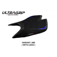 HOUSSE DE SELLE COMPATIBLE APRILIA TUONO V4 FACTORY (21-22) MODÈLE NASHUA - Logo : AVEC LOGO, Couleur : BLEU, Type : STANDARD