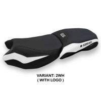 HOUSSE DE SELLE COMPATIBLE BMW R 1250 GS ADVENTURE (19-22) MODÈLE BACENO 4 - Logo : AVEC LOGO, Couleur : BLANC, Type : STANDARD