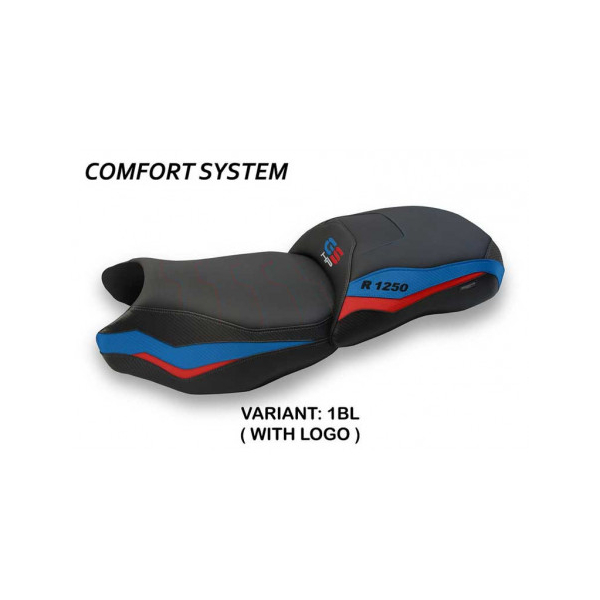 HOUSSE DE SELLE COMPATIBLE BMW R 1250 GS (19-22) MODÈLE TAÏWAN - Logo : AVEC LOGO, Couleur : NOIR, Type : CONFORT