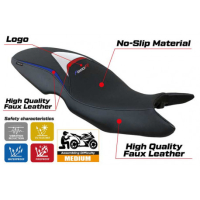 HOUSSE DE SELLE COMPATIBLE BMW F 800 R (09-20) MODÈLE MAILI - Logo : AVEC LOGO, Couleur : NOIR, Type : CONFORT