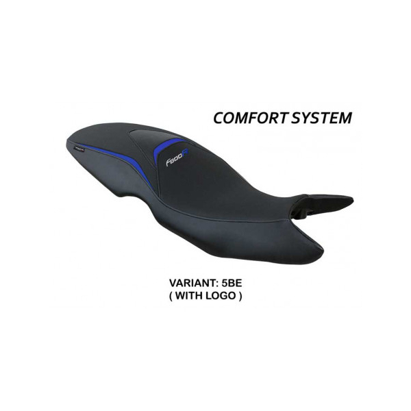 HOUSSE DE SELLE COMPATIBLE BMW F 800 R (09-20) MODÈLE MAILI - Logo : AVEC LOGO, Couleur : BLANC, Type : CONFORT