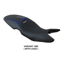 HOUSSE DE SELLE COMPATIBLE BMW F 800 R (09-20) MODÈLE MAILI - Logo : AVEC LOGO, Couleur : BLANC, Type : CONFORT