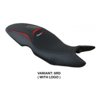 HOUSSE DE SELLE COMPATIBLE BMW F 800 R (09-20) MODÈLE MAILI - Logo : AVEC LOGO, Couleur : BLANC, Type : CONFORT