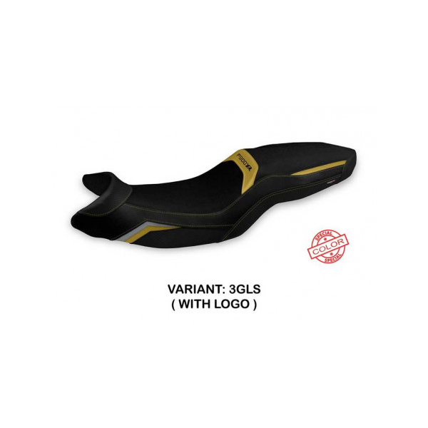 HOUSSE DE SELLE COMPATIBLE BMW F 900 XR (19-22) MODÈLE ARIMA SPECIAL COLOR - Type : STANDARD, Logo : AVEC LOGO, Couleur : OR - ARGENT