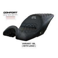 HOUSSE DE SELLE COMPATIBLE BMW K 1600 GTL (10-22) MODÈLE DIAMOND - Logo : AVEC LOGO, Couleur : NOIR, Type : CONFORT 