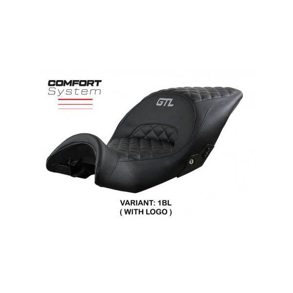 HOUSSE DE SELLE COMPATIBLE BMW K 1600 GTL (10-22) MODÈLE DIAMOND - Logo : AVEC LOGO, Couleur : NOIR, Type : CONFORT