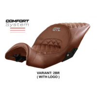 HOUSSE DE SELLE COMPATIBLE BMW K 1600 GTL (10-22) MODÈLE DIAMOND - Type : CONFORT, Logo : AVEC LOGO, Couleur : MARRON