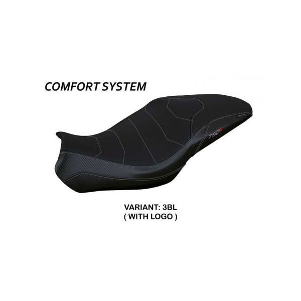 HOUSSE DE SELLE COMPATIBLE BENELLI 752 S (19-22) MODÈLE LIMA - Logo : AVEC LOGO, Couleur : NOIR, Type : ULTRAGRIP
