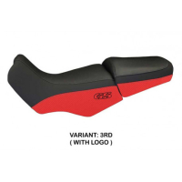 HOUSSE DE SELLE COMPATIBLE BMW R 1100/1150 GS (94-03) MODÈLE LIVORNO CARBON COLO - Logo : AVEC LOGO, Couleur : BLANC, Type : STANDARD