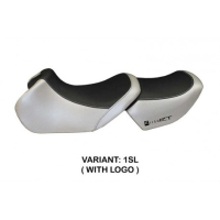 HOUSSE DE SELLE COMPATIBLE BMW R 1150 RT (00-06) MODÈLE OSTUNI - Type : STANDARD, Logo : AVEC LOGO, Couleur : ARGENT