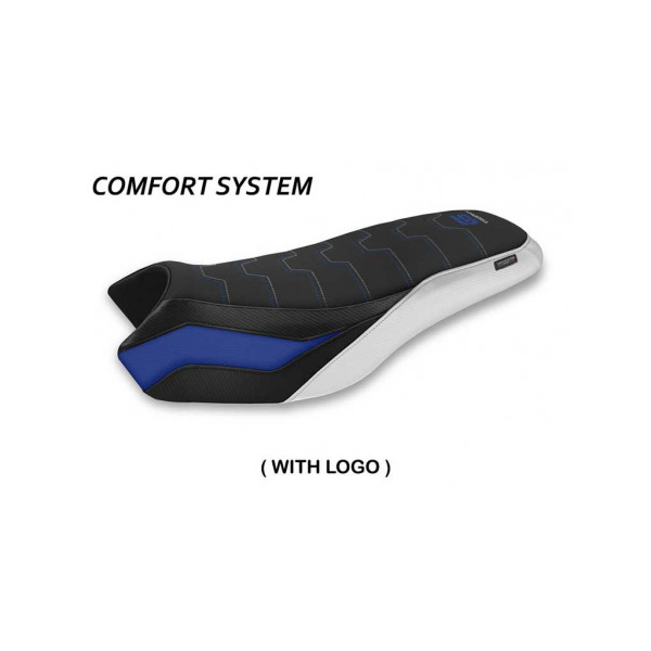 HOUSSE DE SELLE COMPATIBLE BMW R 1200/1250 GS RALLYE (17-22) MODÈLE SA DAO - Logo : AVEC LOGO, Couleur : JAUNE, Type : CONFORT