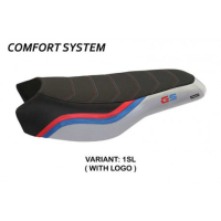 HOUSSE DE SELLE COMPATIBLE BMW R 1200/1250 GS RALLYE (17-22) MODÈLE BONN 2 - Logo : AVEC LOGO, Couleur : JAUNE, Type : CONFORT