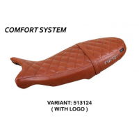 HOUSSE DE SELLE COMPATIBLE BMW R 1200 NINE T (14-22) MODÈLE SIVAS CONFORT, NOIR, - Logo : AVEC LOGO, Couleur : MARRON FONCE, Type : CONFORT