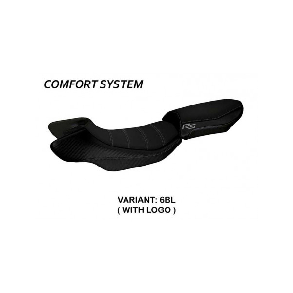 HOUSSE DE SELLE COMPATIBLE BMW R 1200 RS (15-19) MODÈLE AURELIA COLOR RS - Logo : AVEC LOGO, Couleur : NOIR, Type : CONFORT