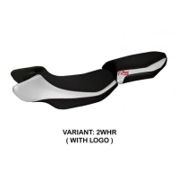 HOUSSE DE SELLE COMPATIBLE BMW R 1200 RS (15-19) MODÈLE AURELIA SPECIAL COLOR RS - Logo : AVEC LOGO, Couleur : BLANC BLEU, Type : CONFORT