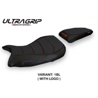 HOUSSE DE SELLE COMPATIBLE BMW S 1000 RR (19-22) MODÈLE ATINA 1 - Couleur : NOIR, Logo : AVEC LOGO, Type : ULTRAGRIP