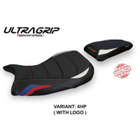 HOUSSE DE SELLE COMPATIBLE BMW S 1000 RR (19-22) MODÈLE ATINA 1 - Logo : AVEC LOGO, Couleur : NOIR, Type : ULTRAGRIP