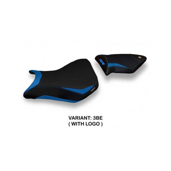 HOUSSE DE SELLE COMPATIBLE BMW S 1000 RR (12-14) MODÈLE BAKU 2 - Logo : AVEC LOGO, Couleur : BLEU, Type : STANDARD