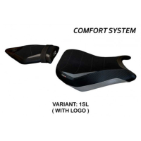 HOUSSE DE SELLE COMPATIBLE BMW S 1000 R (14-20) MODÈLE SPIRA 2 - Type : CONFORT, Logo : AVEC LOGO, Couleur : ARGENT