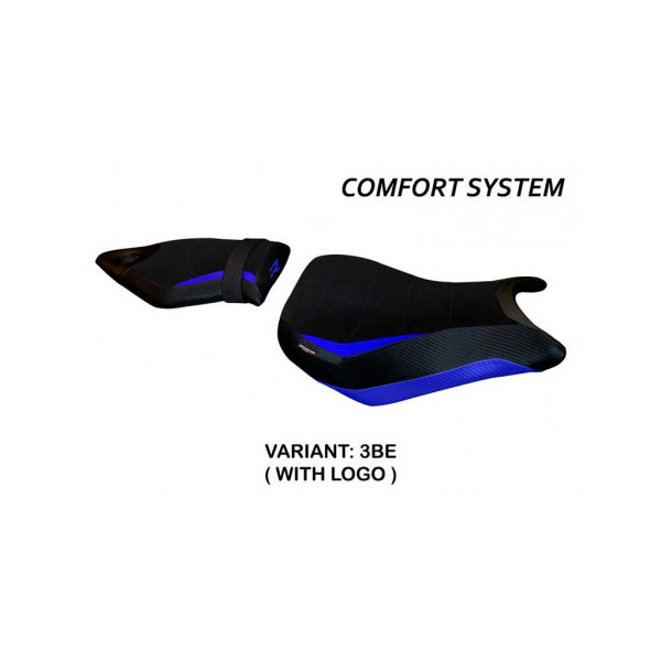 HOUSSE DE SELLE COMPATIBLE BMW S 1000 R (14-20) MODÈLE SPIRA 2 - Logo : AVEC LOGO, Couleur : BLANC, Type : CONFORT