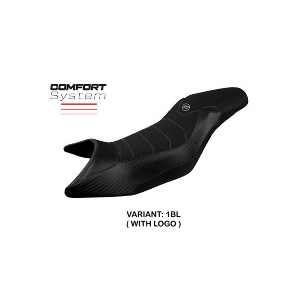 HOUSSE DE SELLE COMPATIBLE CF MOTO 650 MT (19-22) MODÈLE MAINE - Logo : AVEC LOGO, Couleur : NOIR, Type : STANDARD