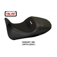 HOUSSE DE SELLE COMPATIBLE  DUCATI DIAVEL (14-18) IMOLA 1 MODÈLE VELVET - Logo : AVEC LOGO, Couleur : NOIR, Type : STANDARD 