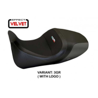 HOUSSE DE SELLE COMPATIBLE  DUCATI DIAVEL (14-18) IMOLA 1 MODÈLE VELVET - Logo : AVEC LOGO, Couleur : NOIR, Type : STANDARD