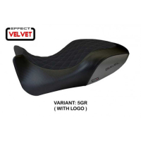 HOUSSE DE SELLE COMPATIBLE  DUCATI DIAVEL (11-13) MODÈLE VIANO 1 VELVET - Logo : AVEC LOGO, Couleur : NOIR, Type : STANDARD