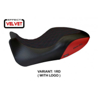 HOUSSE DE SELLE COMPATIBLE  DUCATI DIAVEL (11-13) MODÈLE VIANO 1 VELVET - Logo : AVEC LOGO, Couleur : NOIR, Type : STANDARD