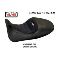 HOUSSE DE SELLE COMPATIBLE DUCATI DIAVEL (14-18) MODÈLE IMOLA 1 VELVET - Couleur : ROUGE, Type : CONFORT, Logo : AVEC LOGO