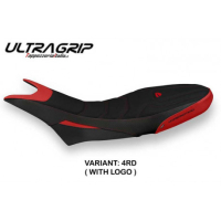 HOUSSE DE SELLE COMPATIBLE  DUCATI HYPERMOTARD 950 (19-22) MODÈLE LUNA 1 ULTRAGR - Logo : AVEC LOGO, Couleur : BLANC, Type : ULTRAGRIP