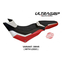 HOUSSE DE SELLE COMPATIBLE  DUCATI MULTISTRADA 950 (17-21) MODÈLE SLAPY SPECIAL - Logo : AVEC LOGO, Couleur : ROUGE BLANC, Type : ULTRAGRIP