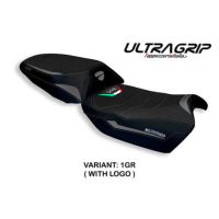 HOUSSE DE SELLE COMPATIBLE  DUCATI MULTISTRADA V4 (21-22) MODÈLE HAMA - Logo : AVEC LOGO, Couleur : GRIS GRIS, Type : ULTRAGRIP 