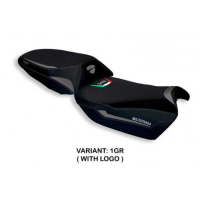 HOUSSE DE SELLE COMPATIBLE DUCATI MULTISTRADA V4 (21-22) MODÈLE TOKAT - Logo : AVEC LOGO, Couleur : BLANC, Type : STANDARD 