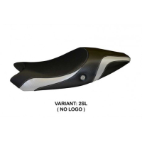 HOUSSE DE SELLE COMPATIBLE  DUCATI MONSTER 1100/1100 EVO (09-13) MODÈLE LOGOS CA - Type : STANDARD, Logo : AVEC LOGO, Couleur : ARGENT