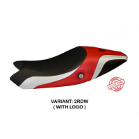 HOUSSE DE SELLE COMPATIBLE DUCATI MONSTER 1100/1100 EVO (09-13) MODÈLE LOGOS SPE - Logo : AVEC LOGO, Couleur : BLANC ROUGE, Type : STANDARD 