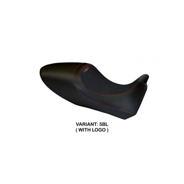 HOUSSE DE SELLE COMPATIBLE  DUCATI DIAVEL (11-13) MODÈLE AREZZO CARBON COLOR - Couleur : ROUGE, Type : STANDARD, Logo : AVEC LOGO