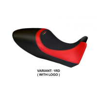 HOUSSE DE SELLE COMPATIBLE  DUCATI DIAVEL (11-13) MODÈLE AREZZO CARBON COLOR - Couleur : ROUGE, Type : STANDARD, Logo : AVEC LOGO