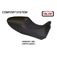 HOUSSE DE SELLE COMPATIBLE  DUCATI DIAVEL (11-13) MODÈLE AREZZO COLOR VELVET - Logo : AVEC LOGO, Couleur : NOIR, Type : CONFORT 