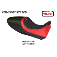 HOUSSE DE SELLE COMPATIBLE  DUCATI DIAVEL (11-13) MODÈLE AREZZO COLOR VELVET - Type : CONFORT, Logo : AVEC LOGO, Couleur : GRIS GRIS