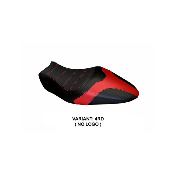HOUSSE DE SELLE COMPATIBLE  DUCATI MONSTER 821/1200 (14-16) MODÈLE ROVIGO 1 - Logo : AVEC LOGO, Couleur : BLANC, Type : STANDARD