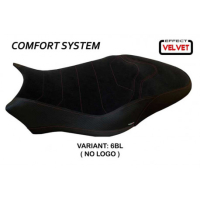 HOUSSE DE SELLE COMPATIBLE DUCATI MONSTER 821/1200 (17-20) MODÈLE OVADA 2 VELVE - Couleur : NOIR, Type : CONFORT, Logo : AVEC LOGO