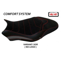 HOUSSE DE SELLE COMPATIBLE  DUCATI MONSTER 821/1200 (17-20) MODÈLE OVADA 2 VELVE - Couleur : BLANC, Type : CONFORT, Logo : AVEC LOGO