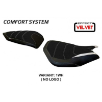 HOUSSE DE SELLE COMPATIBLE  DUCATI PANIGALE 1199 (11-15) MODÈLE LEIDEN VELVET - Couleur : BLANC, Type : CONFORT, Logo : AVEC LOGO