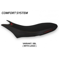 HOUSSE DE SELLE COMPATIBLE  DUCATI HYPERMOTARD 950 (19-22) MODÈLE ORLANDO 1 - Logo : AVEC LOGO, Couleur : NOIR, Type : CONFORT 