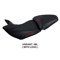 HOUSSE DE SELLE COMPATIBLE DUCATI MULTISTRADA 1200/1260 (15-20) MODÈLE JAZAN - Type : CONFORT, Logo : AVEC LOGO, Couleur : BLANC ROUGE
