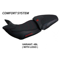 HOUSSE DE SELLE COMPATIBLE DUCATI MULTISTRADA 1200/1260 (15-20) MODÈLE JAZAN - Logo : AVEC LOGO, Couleur : NOIR, Type : ULTRAGRIP 