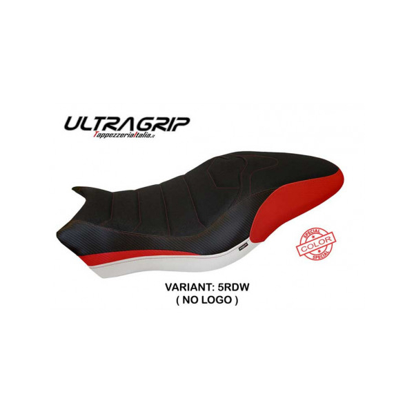 HOUSSE DE SELLE COMPATIBLE DUCATI MONSTER 797 (17-20) MODÈLE PIOMBINO SPECIAL CO - Logo : AVEC LOGO, Type : ULTRAGRIP, Couleur : BLANC ROUGE